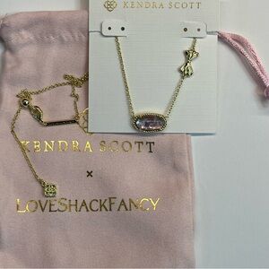 ✨Kendra Scott Love Shack Fancy Elisa Sunny Meadow Purple Iris Gold Necklace 🎀